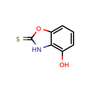 Chemical structure of 4-Hydroxybenzooxazole-2(3H)-thione , CAS 73713-92-5, AChemBlock U135933
