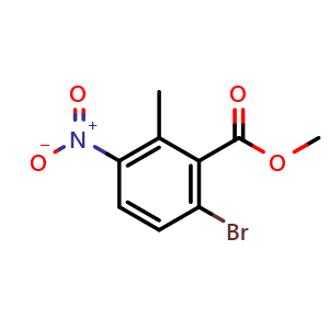 Chemical structure of Methyl 6-bromo-2-methyl-3-nitrobenzoate , CAS 731810-03-0, AChemBlock U135945