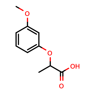 Chemical structure of 2-(3-Methoxyphenoxy)propionic acid , CAS 7309-52-6, AChemBlock U135947
