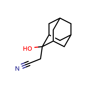 Chemical structure of 2-Hydroxyadamantane-2-acetonitrile , CAS 725246-77-5, AChemBlock U135967