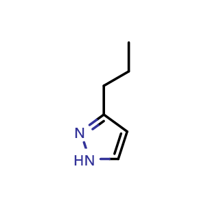 Chemical structure of 3-Propyl-1H-pyrazole , CAS 7231-31-4, AChemBlock U135970
