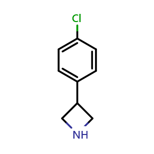 Chemical structure of 3-(4-Chlorophenyl)azetidine , CAS 7215-02-3, AChemBlock U135978