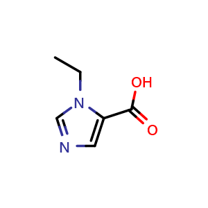 Chemical structure of 1-Ethylimidazole-5-carboxylic acid , CAS 71925-11-6, AChemBlock U135980
