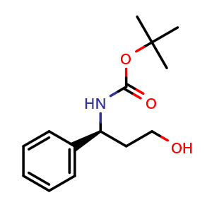 Chemical structure of (S)-N-Boc-3-amino-3-phenyl-1-propanol , CAS 718611-17-7, AChemBlock U135981
