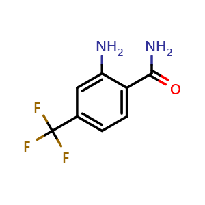 Chemical structure of 2-Amino-4-(trifluoromethyl)benzamide , CAS 713-41-7, AChemBlock U135998
