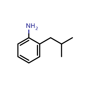 Chemical structure of 2-Isobutylaniline , CAS 71182-59-7, AChemBlock U135999