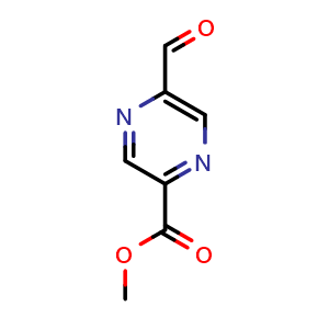 Chemical structure of Methyl 5-Formylpyrazine-2-carboxylate , CAS 710322-57-9, AChemBlock U136006