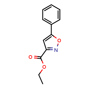 Chemical structure of ethyl 5-phenylisoxazole-3-carboxylate , CAS 7063-99-2, AChemBlock U136017