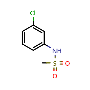 Chemical structure of N-(3-Chlorophenyl)methanesulfonamide , CAS 7022-21-1, AChemBlock U136022