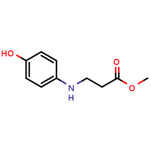 Chemical structure of Methyl 3-[(4-Hydroxyphenyl)amino]propanoate , CAS 70156-40-0, AChemBlock U136027