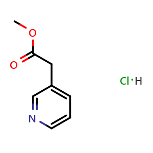 Chemical structure of Methyl 3-Pyridylacetate hydrochloride , CAS 69966-42-3, AChemBlock U136030