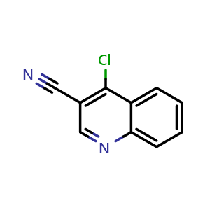 Chemical structure of 4-Chloro-3-cyanoquinoline , CAS 69875-49-6, AChemBlock U136035