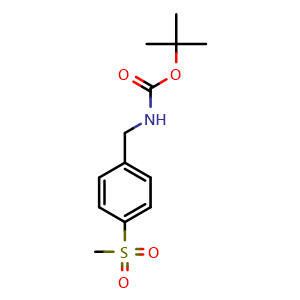Chemical structure of N-Boc-4-(methylsulfonyl)benzylamine , CAS 694480-96-1, AChemBlock U136047