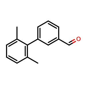 Chemical structure of 2',6'-Dimethylbiphenyl-3-carbaldehyde , CAS 691905-26-7, AChemBlock U136052