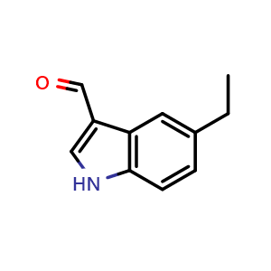 Chemical structure of 5-Ethylindole-3-carbaldehyde , CAS 68742-29-0, AChemBlock U136063