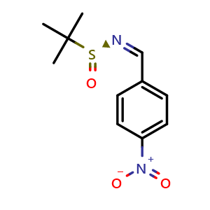 Chemical structure of (S,Z)-2-methyl-N-(4-nitrobenzylidene)propane-2-sulfinamide , CAS 683226-93-9, AChemBlock U136069