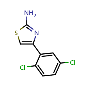 Chemical structure of 2-Amino-4-(2,5-dichlorophenyl)thiazole , CAS 68301-45-1, AChemBlock U136070