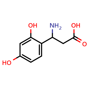 Chemical structure of 3-Amino-3-(2,4-dihydroxyphenyl)propanoic acid , CAS 682804-10-0, AChemBlock U136072