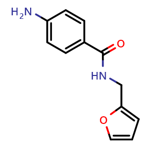 Chemical structure of 4-Amino-N-(2-furylmethyl)benzamide , CAS 680185-86-8, AChemBlock U136079