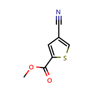 Chemical structure of methyl 4-cyano-2-thiophenecarboxylate , CAS 67808-33-7, AChemBlock U136086