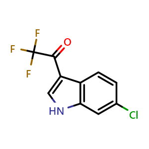 Chemical structure of 1-(6-Chloro-3-indolyl)-2,2,2-trifluoroethanone , CAS 676477-10-4, AChemBlock U136091