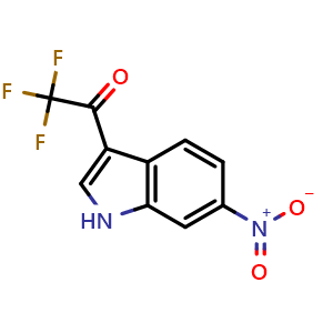 Chemical structure of 2,2,2-Trifluoro-1-(6-nitro-3-indolyl)ethanone , CAS 676476-90-7, AChemBlock U136092