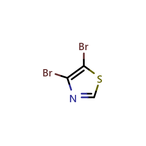 Chemical structure of 4,5-dibromo-1,3-thiazole , CAS 67594-67-6, AChemBlock U136095