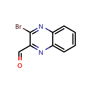 Chemical structure of 3-Bromoquinoxaline-2-carbaldehyde , CAS 67570-53-0, AChemBlock U136096