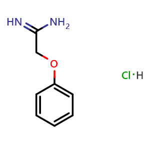 Chemical structure of 2-Phenoxyacetamidine hydrochloride , CAS 67386-38-3, AChemBlock U136098