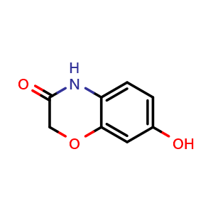 Chemical structure of 7-hydroxy-4H-1,4-benzoxazin-3-one , CAS 67193-97-9, AChemBlock U136106