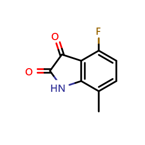 Chemical structure of 4-Fluoro-7-methylisatin , CAS 668-24-6, AChemBlock U136121