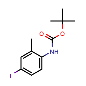 Chemical structure of N-Boc-4-iodo-2-methylaniline , CAS 666746-27-6, AChemBlock U136128