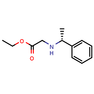 Chemical structure of Ethyl (R)-[(1-Phenylethyl)amino]acetate , CAS 66512-37-6, AChemBlock U136134