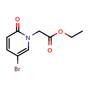 Chemical structure of ethyl 2-(5-bromo-2-oxo-1-pyridyl)acetate , CAS 663195-13-9, AChemBlock U136146