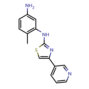 Chemical structure of 6-Methyl-N1-[4-(3-pyridyl)-2-thiazolyl]-1,3-benzenediamine , CAS 660837-08-1, AChemBlock U136151