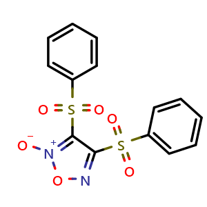 Chemical structure of 3,4-Bis(phenylsulfonyl)-1,2,5-oxadiazole 2-Oxide , CAS 66074-00-8, AChemBlock U136152
