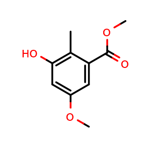 Chemical structure of Methyl 3-Hydroxy-5-methoxy-2-methylbenzoate , CAS 65976-79-6, AChemBlock U136162