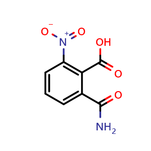 Chemical structure of 2-Carbamoyl-6-nitrobenzoic acid , CAS 65911-46-8, AChemBlock U136165