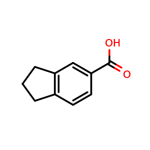 Chemical structure of Indane-5-carboxylic acid , CAS 65898-38-6, AChemBlock U136166