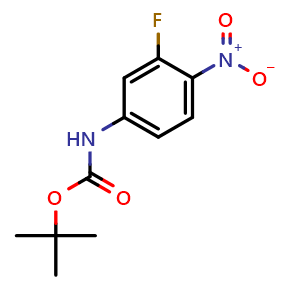 Chemical structure of tert-Butyl 3-fluoro-4-nitrophenylcarbamate , CAS 658700-15-3, AChemBlock U136167