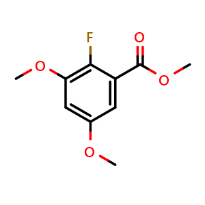 Chemical structure of methyl 2-fluoro-3,5-dimethoxybenzoate , CAS 651734-58-6, AChemBlock U136181