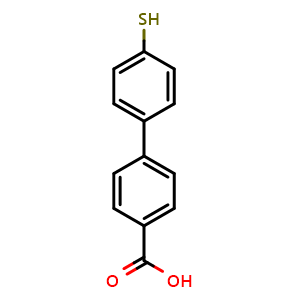 Chemical structure of 4'-Mercaptobiphenyl-4-carboxylic acid , CAS 649770-58-1, AChemBlock U136186
