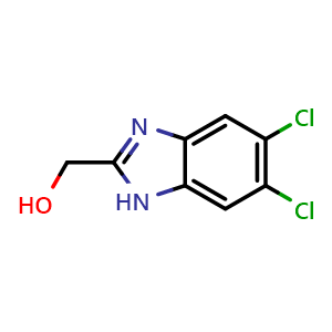 Chemical structure of 5,6-Dichloro-2-(hydroxymethyl)benzimidazole , CAS 6478-80-4, AChemBlock U136193