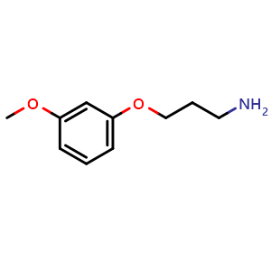 Chemical structure of 3-(3-Methoxyphenoxy)propylamine , CAS 6451-26-9, AChemBlock U136201