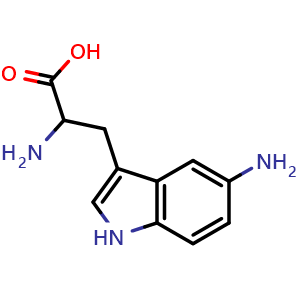 Chemical structure of 5-Amino-DL-tryptophan , CAS 6383-69-3, AChemBlock U136226