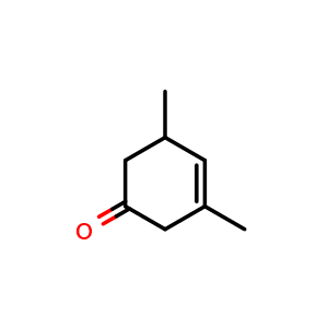 Chemical structure of 3,5-Dimethyl-3-cyclohexenone , CAS 63507-69-7, AChemBlock U136236