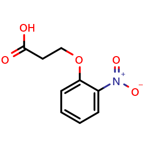 Chemical structure of 3-(2-Nitrophenoxy)propionic acid , CAS 6336-59-0, AChemBlock U136242