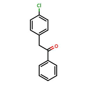 Chemical structure of 2-(4-Chlorophenyl)acetophenone , CAS 6332-83-8, AChemBlock U136245