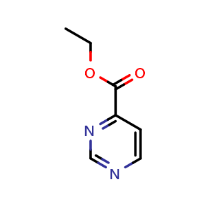 Chemical structure of Ethyl 4-Pyrimidinecarboxylate , CAS 62846-82-6, AChemBlock U136260