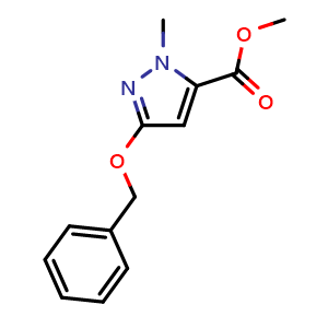 Chemical structure of Methyl 3-(Benzyloxy)-1-methyl-1H-pyrazole-5-carboxylate , CAS 628329-62-4, AChemBlock U136263